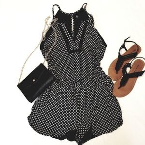 Loft black & white romper 